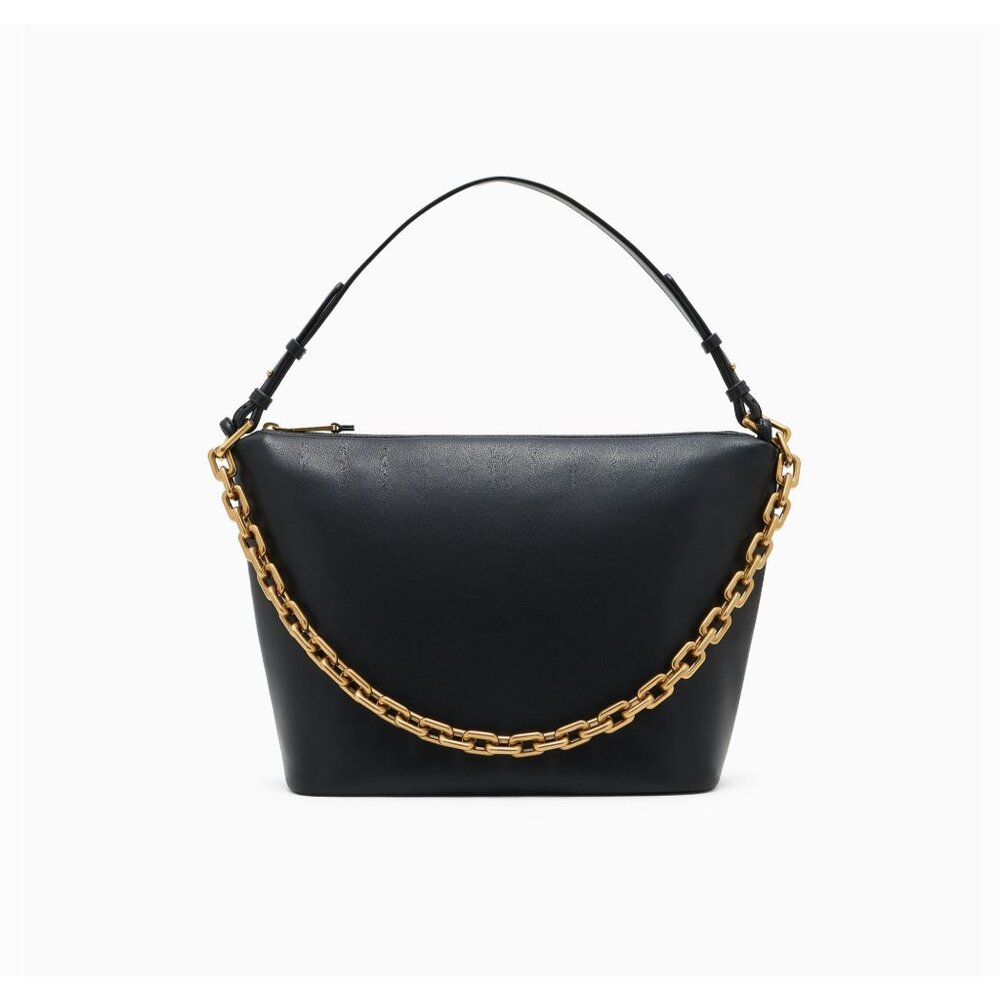 EMPORIO ARMANI Black Medium leather hobo bag Chain NEW $748